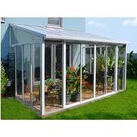 Palram - Canopia Aluminium Kaltwintergarten Sanremo 295x435 cm - Außenanbau mit zeitlosem Design, hochwertigem Aluminiumrahmen und einfacher Montage. Genieße maximalen Lichteinfall und frische Luft durch 3 Schiebetüren – ideal für eine lichtdurchflutete Wohnraumerweiterung!