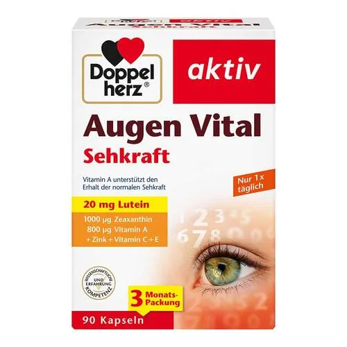 Doppelherz Augen Vital - Mit Lutein & Zeaxanthin - Vitamin A und Zink als Beitrag zum Erhalt der normalen Sehkraft - 90 Kapseln
