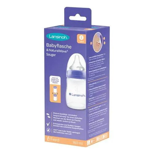 Lansinoh Naturalwave Babyflasche 160ml & Sauger S Flaschen 1 St