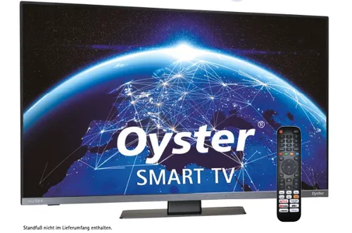 TenHaaft Oyster Smart LED-TV 39" (98cm) - DVB-S2/T2, WiFi, Bluetooth 5.1 - Smart Fernseher mit 39" Bildschirm, ideal für Streaming und Unterhaltung, ausgestattet mit WiFi und Bluetooth 5.1 für kabellose Verbindungen.