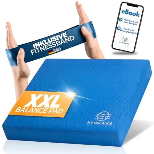 My Balance Balance Pad XXL - Inklusive Widerstandsband & eBook - Balance Pad für gelenkschonendes Training, ideal zur Aktivierung tieferliegender Muskeln. Rutschfest und leicht abwaschbar, perfekt für effektives und hygienisches Workout.
