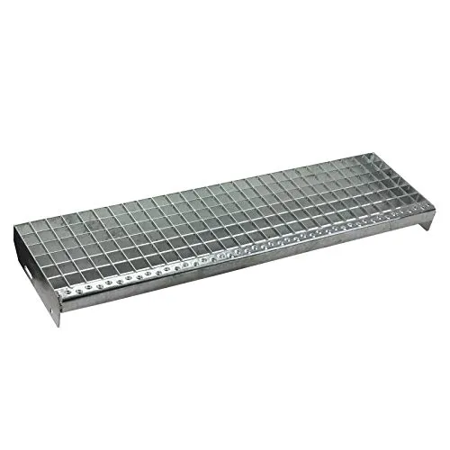 Gitterroststufen 900 x 240 mm | Robuste Metallgitter für Treppen - Hochwertige Gitterroststufen mit hoher Tragkraft und feuerverzinkter Oberfläche. Ideal für den Einsatz im Außenbereich. Maße: 900 x 240 mm, Maschenteilung 33x33 mm.