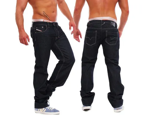 Diesel Gerade Jeans Diesel Herren Denim Jeans Larkee 008Z8 Rinse Deep Dark Wash 5-Pocket-Style, ohne Stretch-Anteil
