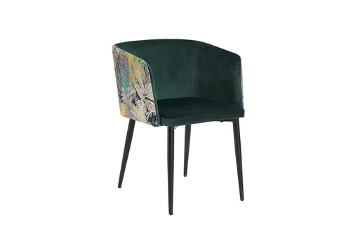 HTI-Living Esszimmerstuhl Destin Dreamy Forest Grün - Stuhl mit Armlehnen und gemusterter Rückenlehne, modern und retro zugleich. Weich gepolstert für höchsten Komfort, ideal für stilvolle Esszimmer.
