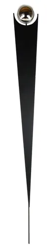 Posiwio Gartenstecker - Moderner Gartenstecker mit Edelstahlkugel, 122 cm - Dekostecker für Garten, Balkon oder Beet, elegantes Design in Schwarz mit stilvoller Edelstahlkugel für edle Akzente.