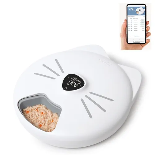 Catit - PIXI Smart Futterautomat mit 6 Mahlzeiten, automatisierte Fütterung für glückliche Katzen, robustes Design und hochwertige Verarbeitung