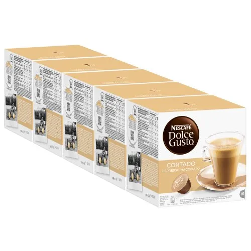 Nescafé Dolce Gusto Cortado Espresso Macchiato, Kaffee, Kaffeekapsel, 5er Pack, 5 x 16 Kapseln
