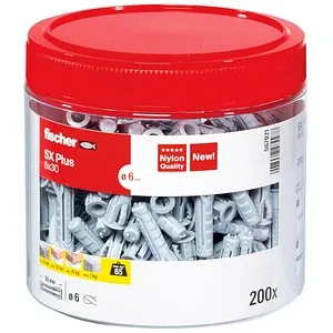 fischer SX Plus 6x30 567921 Spreizdübel Ø 6 mm x 30 mm, 200 St. mit Prämie nach Registrierung