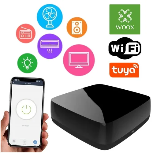 Woox Smart Universal Fernbedienung – Sprachsteuerung & App-Steuerung - TV-Fernbedienungen mit Sprachsteuerung über Alexa und Google Assistant. Steuern Sie Ihre Geräte bequem von überall mit der Woox Home-App.