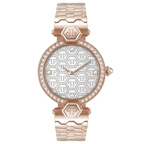 Philipp Plein Watch PWEAA0821 - Elegante Damen Armbanduhr aus der PLEIN COUTURE Kollektion, mit roségoldenem Edelstahlgehäuse und funkelnden Kristallen – ein stilvolles Accessoire für jeden Anlass.