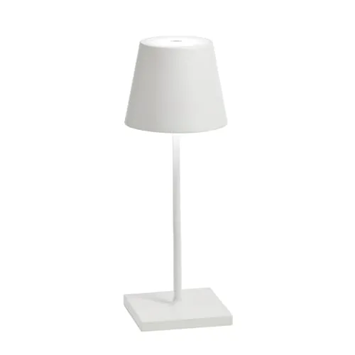 Zafferano Poldina Pro Mini White LED-Tischlampe - Klassische Tischleuchten: Wiederaufladbare und dimmbare LED-Tischlampe mit bis zu 12 Stunden Akkulaufzeit, ideal für Innen- und Außenbereiche.