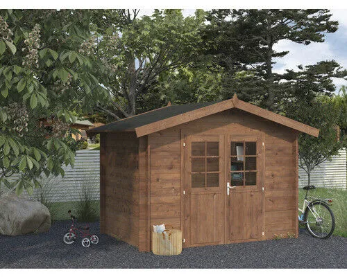 Gartenhaus Palmako Valentine 4,7 m² - Braunes Holzhaus mit Satteldach - Gartenhäuser, Geräteschuppen & Carports - Robustes Holzhaus mit stilvollem Satteldach, ideal für Gartenbedarf und Freizeitgestaltung.
