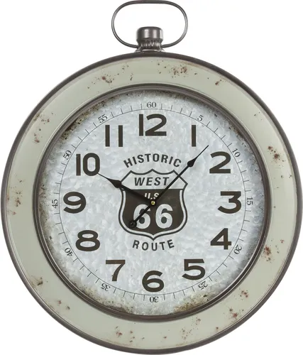Wanduhr "Waclaw" aus Holz", silber (altsilberfarben), T:5,5cm, MYFLAIR MÖBEL & ACCESSOIRES, Wanduhren, Wanduhr, rund, dekorativ in Küche & Wohnzimmer