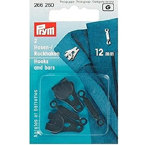 Prym Hosen-und Rockhaken, Metal, Schwarz, 12 mm Größe, 2