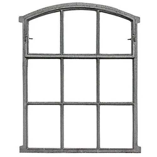 Aubaho Dekoobjekt Fenster zum Öffnen grau Stallfenster - Deko-Objekt aus Eisen im Antik-Stil, 71 cm groß, ideal für kreative Wohnideen und stilvolle Raumgestaltung.