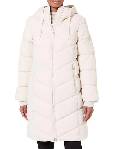 Tom Tailor Damen Jacke - Lange Winterjacke mit Kapuze, ideal für kühle Tage. Praktische Reißverschlusstaschen bieten Platz für Essentials. Aus leichtem, pflegeleichtem Material gefertigt, sorgt sie für einen angenehmen Tragekomfort.