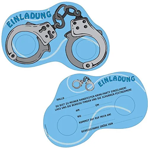 Einladungskarten * POLIZEI & DETEKTIV * für Kindergeburtstag und Mottoparty | Handschellen Krimidinner Kinder Geburtstag Party Einladung Einladungen Karten Invites Krimi 6