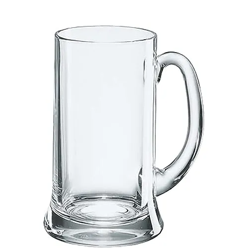 Bierseidel Icon, Borgonovo - 385ml, 6er Karton - Gläser für Bierliebhaber, stabil mit Henkel, ideal für Pils, Radler oder Softdrinks, inklusive praktischen Füllstrich bei 0,3l.