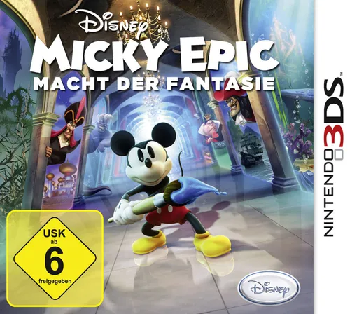 Disney Micky Epic - Macht der Fantasie - Action-Adventure-Spiel für Nintendo 3DS, das interaktiven Malspaß mit 3D-Transformationen kombiniert und Spielern ermöglicht, ihre eigenen Disney-Charaktere zu erschaffen.