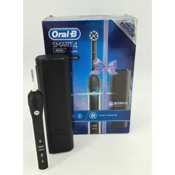 Oral-B Zahnbürste CrossAction Smart 4 4500 Handgriff Schwarz - Elektrische Zahnbürste mit innovativer CrossAction-Technologie, entfernt bis zu 100% mehr Plaque und sorgt für gesundes Zahnfleisch. Inklusive Smartguide für personalisierte Putzroutine.