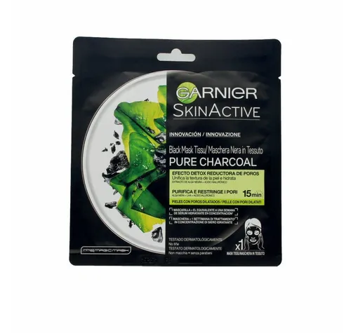 GARNIER Gesichtsmaske SkinActive Black Mask Tissu Pure Charcoal 1 Unit