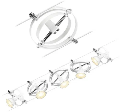 Paulmann 94438 Seil-Komplettsystem GU5.3 - Lichtsysteme mit flexibler Montageoption an Wand oder Decke, ideal für kreative Raumgestaltungen und optimale Lichtverteilung.