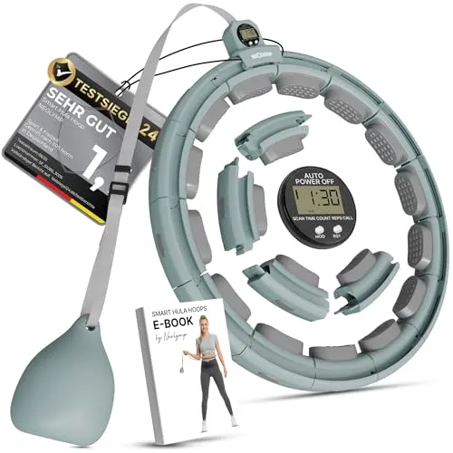 NEOLYMP Hula-Hoop-Reifen für Erwachsene – Verstellbarer Fitness Ring mit Tracking-Funktion - Der NEOLYMP Hula-Hoop-Reifen für Erwachsene bietet ein flexibles Klick-System zur Anpassung von 29 bis 40 cm. Mit integriertem Timer für Zeit, Umdrehungen und Kalorien unterstützt er dein Home-Workout optimal.