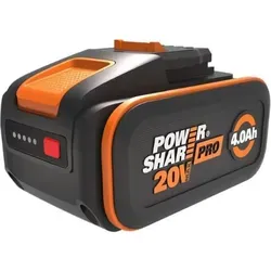 WORX PRO WA3644 20V 4 Ah PowerShare Batterie - Rasenmäher-Ersatzteile mit 4 Ah Kapazität, ideal für langlebige und leistungsstarke Nutzung in Ihrem Garten.