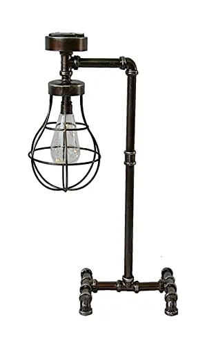 Vintage Solar Stehlampe aus Gusseisen - Industrial LED Gartenleuchte 57 cm - Wegeleuchten im Retro Design, mit langlebigem 600mAh Akku für stimmungsvolles Licht auf Terrasse, Balkon oder im Garten.