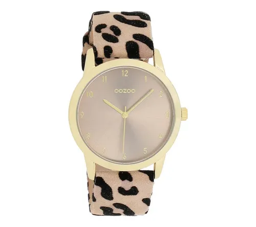 Oozoo Timepieces Unisex Uhr in Leopard/Taupe - Armbanduhren für Damen – Hochwertige Analog Unisexuhr mit elegantem Lederarmband, ideal als Geschenk in stilvoller Geschenkbox.
