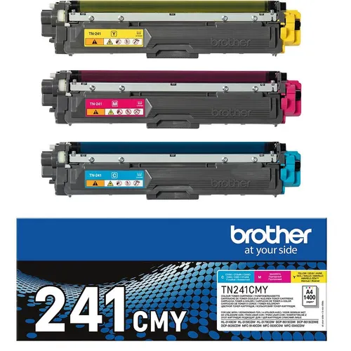 Brother Toner Multipack TN-241CMY - 3-farbig, original mit hoher Kapazität für bis zu 4.200 Seiten, ideal für kleine Büros und hochwertige Druckergebnisse