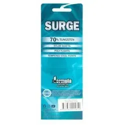 Surge 70% Tungsten Darts 25g - Perfekte Balance für Spieler - Entwickelt für ambitionierte Spieler, bieten die Surge Darts eine hervorragende Griffigkeit und Stabilität. Mit langlebigen PVC-Flights und robusten Stahlspitzen sind sie ideal für präzise Würfe.