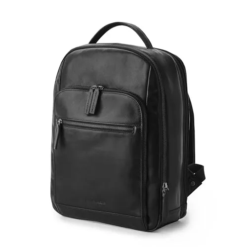 DRAKENSBERG Businessrucksack »Frederico« Schwarz für 16" Laptops - Eleganter Businessrucksack mit praktischen Fächern und Trolley-Befestigung. Ideal für stilvolle Geschäftsreisen und sicheren Transport von Laptop und Arbeitsmaterialien.