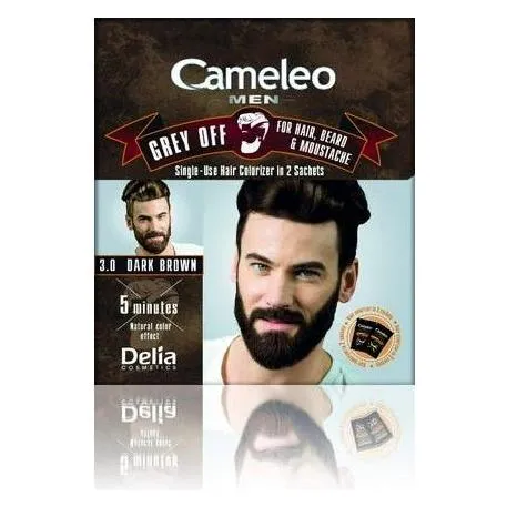 Delia Cosmetics Cameleo - Hair Dye For Men Dark Brown. No Gray Hair. Good Coverage. 2x15ml (Dark Brown) (40185686)