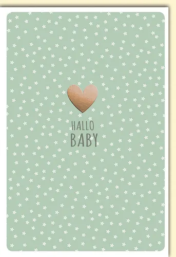 Geburt - Baby - Glückwunschkarte im Format 11,5 x 17 cm - Mini Blümchen