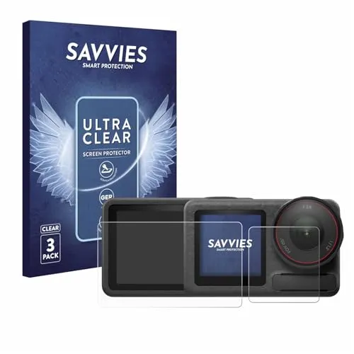 Savvies 6 Stück Schutzfolie für DJI Osmo Action 5 Pro Displayschutz-Folie Ultra-Transparent