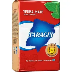 Taragui Yerba Mate mit Stängeln 1kg - Authentische Yerba Mate TARAGÜI mit Stängeln im 1kg Beutel. Genießen Sie den kräftigen Geschmack und die vielseitige Verwendung – ideal für einen belebenden Start in den Tag oder eine entspannende Auszeit.