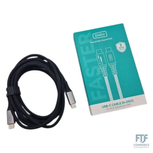 INIU USB C Kabel, 100W [2m] PD3.0 Schnellladekabel USB C auf USB C, Nylon Geflochten Ladekabel USB-C Ladegerät für iPhone 16 15 Pro Samsung Galaxy S23 S22 S21 Pixel 7 iPad Pro MacBook Air Tablets usw.