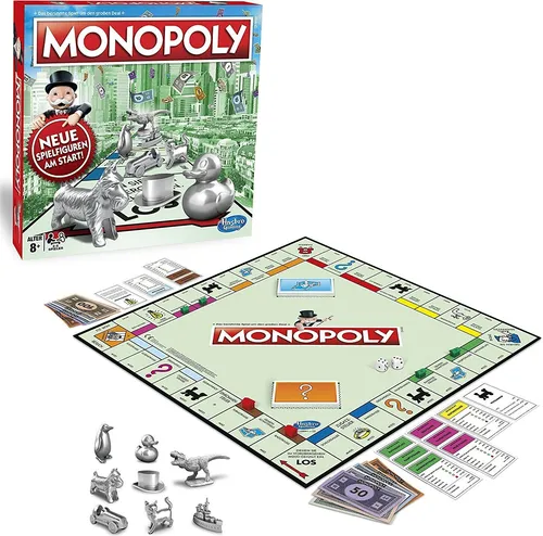 Monopoly Classic Hasbro Brettspiel - Klassiker für die ganze Familie - Gesellschaftsspiel, fördert strategisches Denken und macht Freude für 2 bis 8 Spieler, ideal für Familienabende.