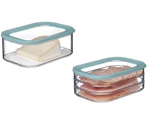 Mepal Käse- und Wurstdosen-Set Meat and Cheese Nordic Green - Vorratsdosen-Set mit luftdichtem Deckel, ideal für die Aufbewahrung von Käse und Wurst, spülmaschinenfest und BPA-frei für nachhaltige Nutzung.