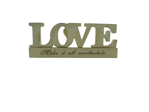 degawo Hinweisschild Romantischer, großer Schriftzug "LOVE" aus hochwertigem Holz in weiß