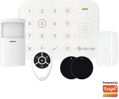 Denver SHA-220 Funk-Alarmanlagen-Set - Intelligentes Alarmsystem für Ihr Zuhause: Das Denver SHA-220 bietet umfassenden Schutz mit einfacher App-Steuerung und zuverlässigem 4G LTE-Backup. Schnelle Installation und integrierter Akku für Sicherheit bei Stromausfall.