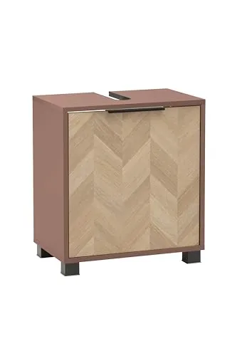 Tchibo Waschbeckenunterschrank »Piazza 500« - Schwarz, 50,3x33x56cm - Praktischer Waschbeckenunterschrank im eleganten Fischgräten-Dekor, einfach zu montieren und ideal für jedes Badezimmer. Mit Platz für Pflegeprodukte und einem modernen Design.