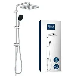 GROHE Vitalio Comfort 250 Flex Duschsystem - Quickfix, Wandmontage, chrom, verwandelt Ihre Dusche in eine stilvolle Oase für mehr Komfort