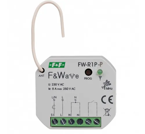 Bistabiles Multifunktionales Relais FW-R1P-P 1-Kanal - Universalrelais mit Ein/Aus-Automatik, ideal für Smart Home Anwendungen. Maximale Stromstärke von 8 A für zuverlässige Steuerung.