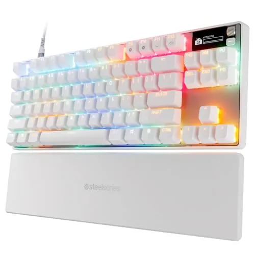 SteelSeries Apex Pro TKL Gen 3 Weiß - HyperMagnetic Gaming-Tastatur mit OmniPoint 3.0 Switches - Gaming-Tastatur mit anpassbarem Ansprechverhalten, 20x schnelleren Betätigungen und minimaler Latenz für ein reaktionsschnelles Gameplay.