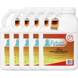 FUTUM 5x5L Teppichkäferspray bekämpft Insekten, Eier, Larven, Insektenspray ohne Biozide auf Wasserbasis,  Sofortwirkung ohne Flecken