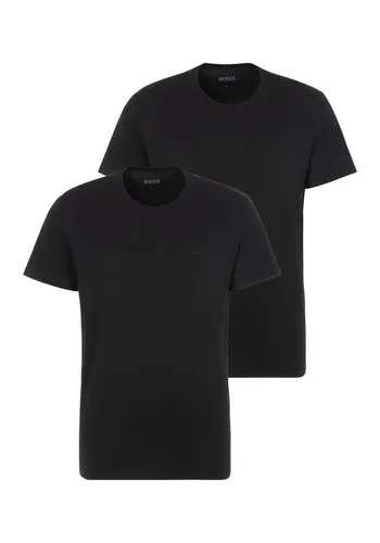 BOSS Rundhalsshirt "TShirtRN 2P Comfort" XL Black - Klassisches Herren-T-Shirt im 2er-Pack mit Ton-in-Ton Logo-Schriftzug. Der dehnbare Single Jersey sorgt für hohen Tragekomfort und viel Bewegungsfreiheit.