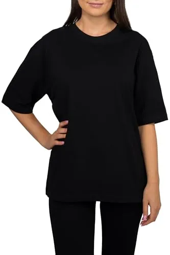 Reichstadt Oversized Damen T-Shirt 25RSW070 Black M - Lässiges Oversized Damen T-Shirt aus 100 % Baumwolle, bietet hohen Tragekomfort und Bewegungsfreiheit. Ideal für Freizeit und Sport, vielseitig kombinierbar und perfekt für entspannte Tage.