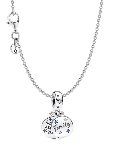 Pandora Kette mit Anhänger Silber - Familienliebe - Ketten mit Anhänger, aus hochwertigem Sterlingsilber 925, verziert mit funkelndem Zirkonia, ideal als Geschenk für besondere Anlässe und zur Feier der Familienliebe.